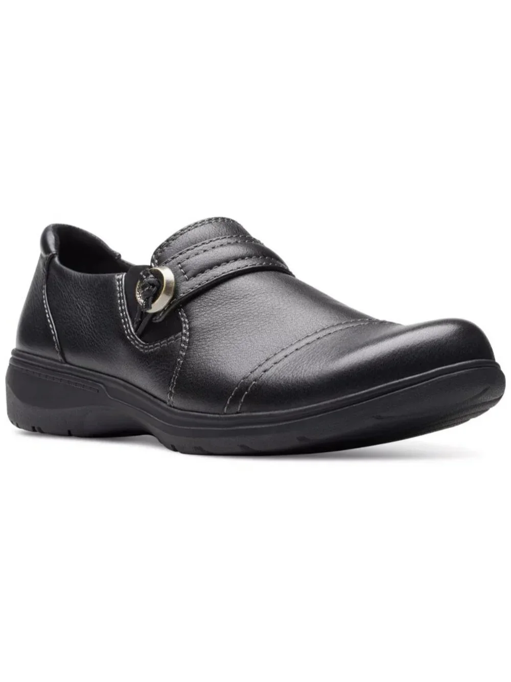 Clarks Carleigh Pearl Slip-On Loafer Women's Size 12M Black Leather Closed Toe